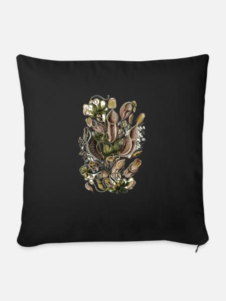 Venusfliegenfalle Fleischfressende Pflanze - Sofakissenbezug 45 x 45 cm - Schwarz