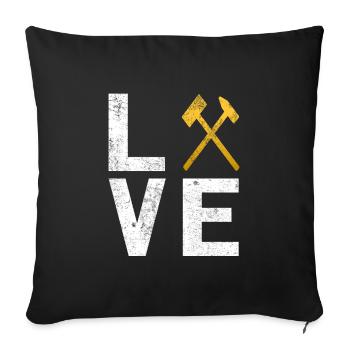 Miner mining mallets and irons - Sofa pillowcase 17,3'' x 17,3'' (45 x 45 cm) - black - Front