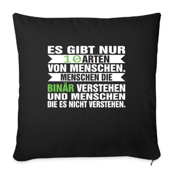 Informatik Witz Systemadministrator EDV Witz - Sofakissenbezug 45 x 45 cm - Schwarz - Vorne