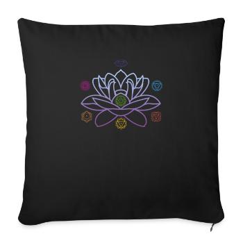 Lotus enlightenment 7 chakras lotus flower - Sofa pillowcase 17,3'' x 17,3'' (45 x 45 cm) - black - Front