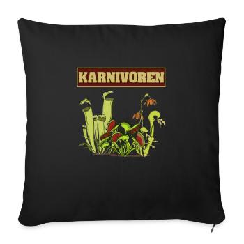 Fleischfressende Pflanze Venus Fliegenfalle - Sofakissenbezug 45 x 45 cm - Schwarz - Vorne