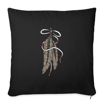 Feather jewelry Indian jewelry dream catcher feathers - Sofa pillowcase 17,3'' x 17,3'' (45 x 45 cm) - black - Front