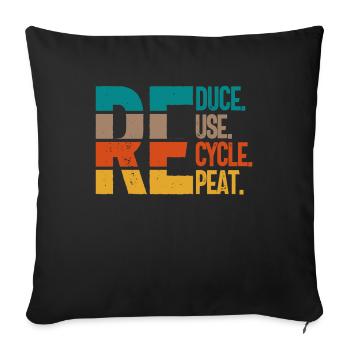 Promoteur énergétique du recyclage des ressources renouvelables - Housse de coussin décorative 45 x 45 cm - noir - Devant