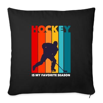 hockey sur glace - Housse de coussin décorative 45 x 45 cm - noir - Devant