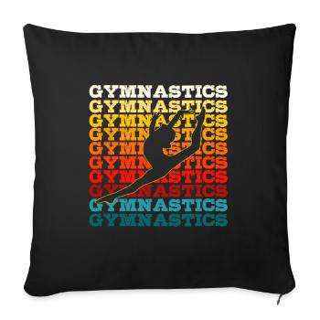 Gymnast - Sofa pillowcase 17,3'' x 17,3'' (45 x 45 cm) - black - Front