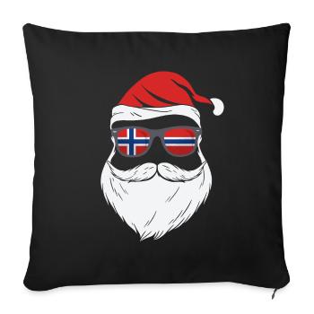 Norway Flag Cool Santa Xmas Sunglasses - Sofa pillowcase 17,3'' x 17,3'' (45 x 45 cm) - black - Front