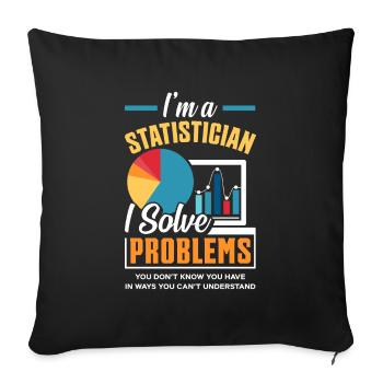 Datenanalyse Datentechnik Statistiker Lustig - Sofakissenbezug 45 x 45 cm - Schwarz - Vorne