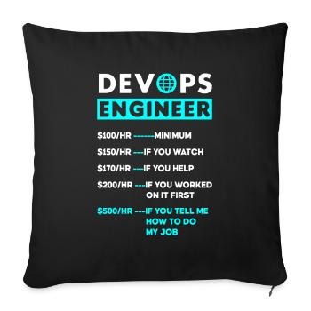 DevOps Engineer Cloud Computing Hourly Rate - Sofa pillowcase 17,3'' x 17,3'' (45 x 45 cm) - black - Front