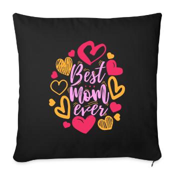Meilleur cadeau mignon de conception de maman jamais pour des mamans et - Housse de coussin décorative 45 x 45 cm - noir - Devant