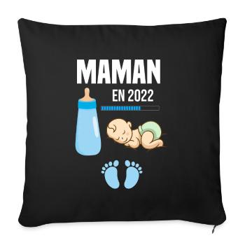 Cadeau De Grossesse Maman En 2022 - Housse de coussin décorative 45 x 45 cm - noir - Devant