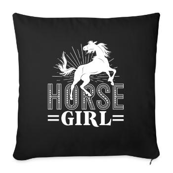Horse Horse Girl - Sofa pillowcase 17,3'' x 17,3'' (45 x 45 cm) - black - Front