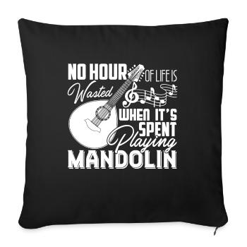 Mandolin Time Spent Playing Mandolin - Sofa pillowcase 17,3'' x 17,3'' (45 x 45 cm) - black - Front