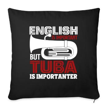 Tuba Tuba Is Importanter - Sofa pillowcase 17,3'' x 17,3'' (45 x 45 cm) - black - Front