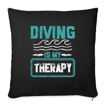 Diving therapy - Sofa pillowcase 17,3'' x 17,3'' (45 x 45 cm) - black - Front