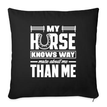 Equestrianism Equestrian Horse Riding My Horse - Sofa pillowcase 17,3'' x 17,3'' (45 x 45 cm) - black - Front
