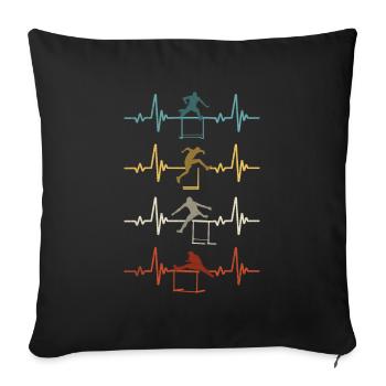 Hurdling Hurdle Runner Athletics Track and Field - Sofa pillowcase 17,3'' x 17,3'' (45 x 45 cm) - black - Front