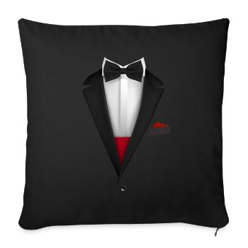 Tuxedo design with Bowtie For Weddings And - Sofa pillowcase 17,3'' x 17,3'' (45 x 45 cm) - black - Front