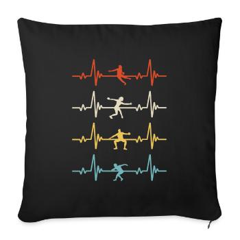 Lancer de disque Lancer de disque Athlétisme - Housse de coussin décorative 45 x 45 cm - noir - Devant