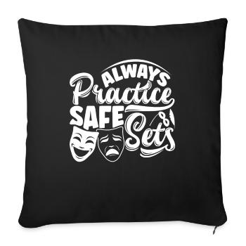 Théâtre Théspien Théspaïsme théâtralisme Pratique - Housse de coussin décorative 45 x 45 cm - noir - Devant