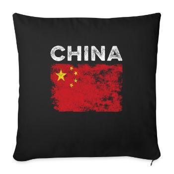 China Flag Distressed - Chinese Flag - Sofa pillowcase 17,3'' x 17,3'' (45 x 45 cm) - black - Front