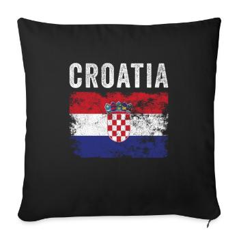 Croatia Flag Distressed - Croatian Flag - Sofa pillowcase 17,3'' x 17,3'' (45 x 45 cm) - black - Front