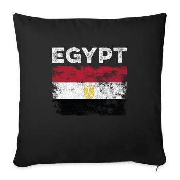 Egypt Flag Distressed - Egyptian Flag - Sofa pillowcase 17,3'' x 17,3'' (45 x 45 cm) - black - Front