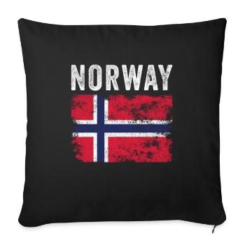 Norway Flag Distressed - Norwegian Flag - Sofa pillowcase 17,3'' x 17,3'' (45 x 45 cm) - black - Front