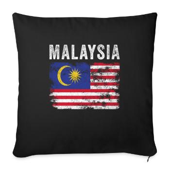 Malaysia Flag Distressed Malaysian Flag - Sofa pillowcase 17,3'' x 17,3'' (45 x 45 cm) - black - Front