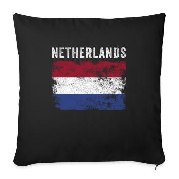 Netherlands Flag Distressed - Dutch Flag - Sofa pillowcase 17,3'' x 17,3'' (45 x 45 cm) - black - Front