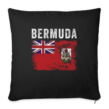 Bermuda Flag Distressed - Bermudische Flagge - Sofakissenbezug 45 x 45 cm - Schwarz - Vorne