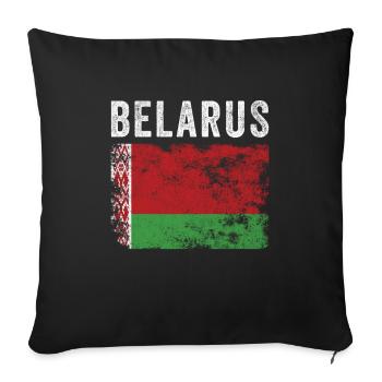 Drapeau biélorusse Drapeau biélorusse en détresse - Housse de coussin décorative 45 x 45 cm - noir - Devant