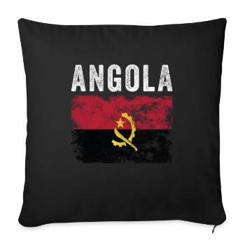 Angola Flag Distressed - Angolan Flag - Sofa pillowcase 17,3'' x 17,3'' (45 x 45 cm) - black - Front