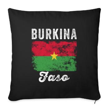 Burkina Faso Drapeau Vintage Drapeau Burkinabé - Housse de coussin décorative 45 x 45 cm - noir - Devant