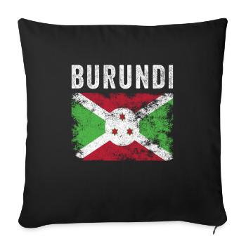 Burundi Flag Distressed - Burundian Flag - Sofa pillowcase 17,3'' x 17,3'' (45 x 45 cm) - black - Front