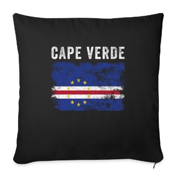 Kapverdische Flagge Distressed - Sofakissenbezug 45 x 45 cm - Schwarz - Vorne