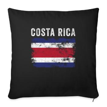 Costa Rica Flagge Vintage Costa Ricanische Flagge - Sofakissenbezug 45 x 45 cm - Schwarz - Vorne