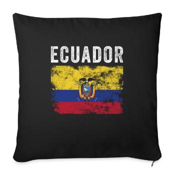 Ecuador Flag Distressed Ecuadorian Flag - Sofa pillowcase 17,3'' x 17,3'' (45 x 45 cm) - black - Front