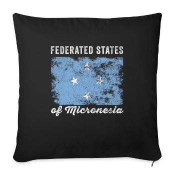 Federated States of Micronesia Flag - Sofa pillowcase 17,3'' x 17,3'' (45 x 45 cm) - black - Front