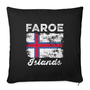 Faroe Islands Flag Vintage Faroese Flag - Sofa pillowcase 17,3'' x 17,3'' (45 x 45 cm) - black - Front
