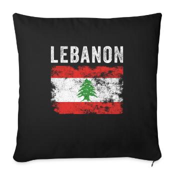 Lebanon Flag Distressed - Lebanese Flag - Sofa pillowcase 17,3'' x 17,3'' (45 x 45 cm) - black - Front
