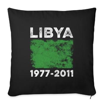 Libya 1977-2011 Flag Vintage Libyan Flag - Sofa pillowcase 17,3'' x 17,3'' (45 x 45 cm) - black - Front