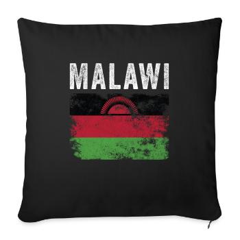 Malawi Flag Distressed - Malawian Flag - Sofa pillowcase 17,3'' x 17,3'' (45 x 45 cm) - black - Front