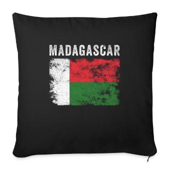 Madagascar Flag Distressed Malagasy Flag - Sofa pillowcase 17,3'' x 17,3'' (45 x 45 cm) - black - Front