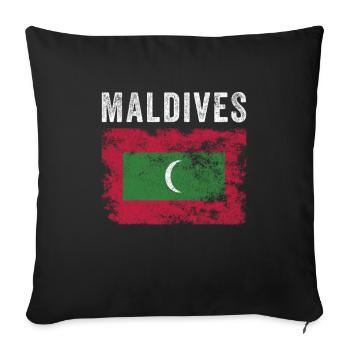 Drapeau des Maldives Drapeau des Maldives En détresse - Housse de coussin décorative 45 x 45 cm - noir - Devant