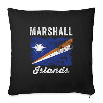 Marshall Islands Flag Distressed - Sofa pillowcase 17,3'' x 17,3'' (45 x 45 cm) - black - Front