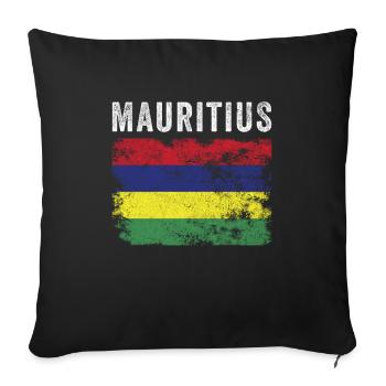 Drapeau de Maurice Drapeau mauricien en détresse - Housse de coussin décorative 45 x 45 cm - noir - Devant