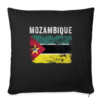 Mozambique Flag Vintage Mozambican Flag - Sofa pillowcase 17,3'' x 17,3'' (45 x 45 cm) - black - Front