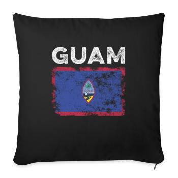 Guam Flag Distressed - Guamanian Flag - Sofa pillowcase 17,3'' x 17,3'' (45 x 45 cm) - black - Front