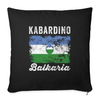 Kabardino Balkaria Flag Distressed - Sofa pillowcase 17,3'' x 17,3'' (45 x 45 cm) - black - Front
