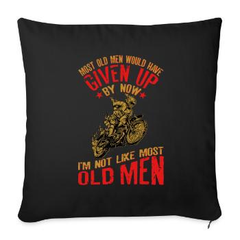 La plupart des vieillards auraient abandonné la citation amusante pour - Housse de coussin décorative 45 x 45 cm - noir - Devant